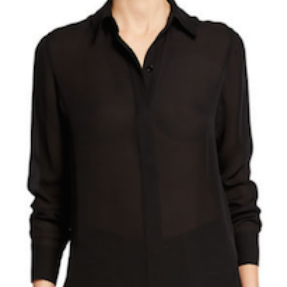 Vince Tops - {Vince} Slim-Fitted Black Button Down Blouse